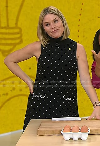Jenna’s black polka dot scalloped dress on Today