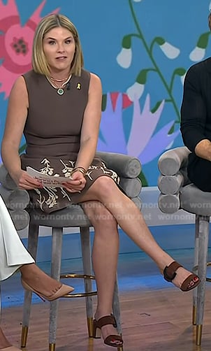 Jenna's brown suede heel sandals on Today
