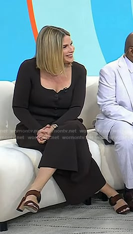 Jenna’s brown suede heel sandals on Today