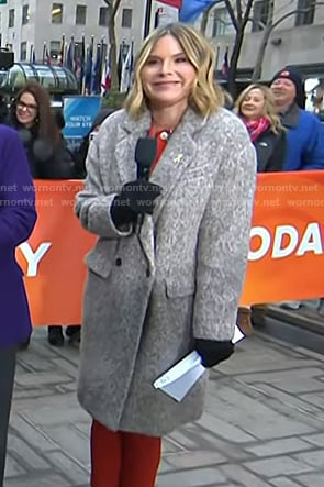 Jenna’s grey mohair coat on Today