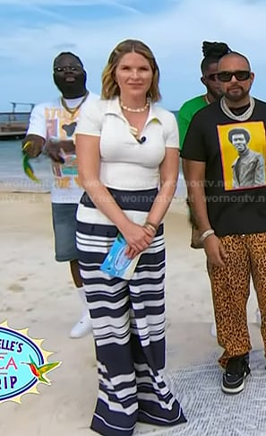 Jenna's navy striped wide leg pants on Today