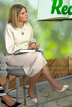 Jenna's white buckle slingback pumps on Today