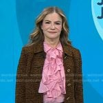 Jennifer Jason Leigh’s pink ruffled blouse on Today