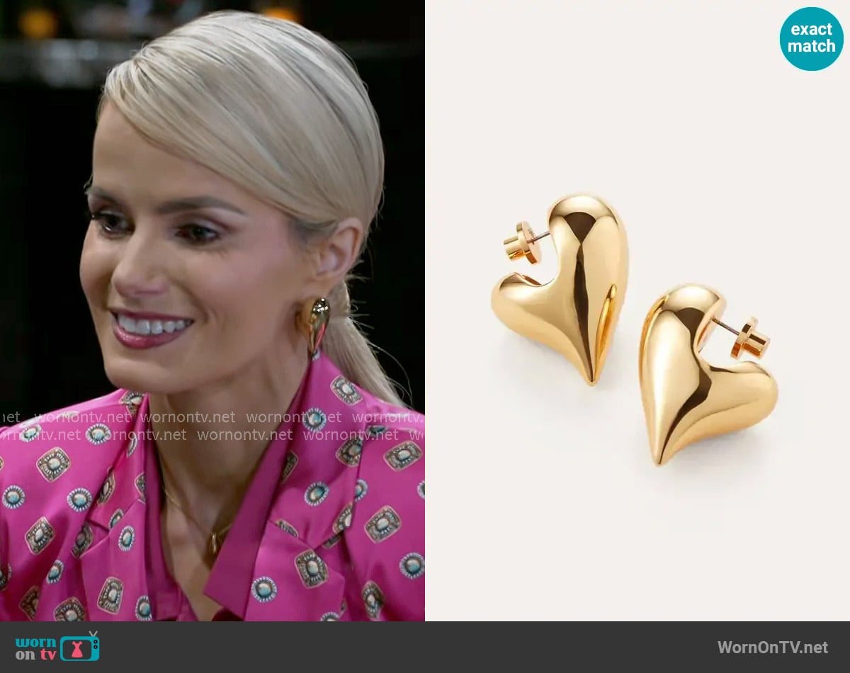 Jenny Bird  Art Heart Puff Earrings worn by Vanessa McBride (Lauren Buglioli) on Beyond the Gates