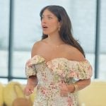 Jen’s floral print off shoulder dress on The Secret Lives of Mormon Wives