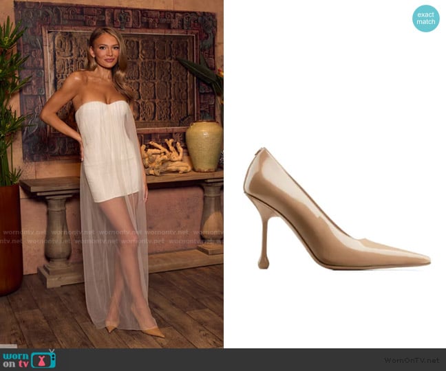 Jimmy Choo Lxia 95mm patent leather pumps worn by Charley Manley on Southern Charm