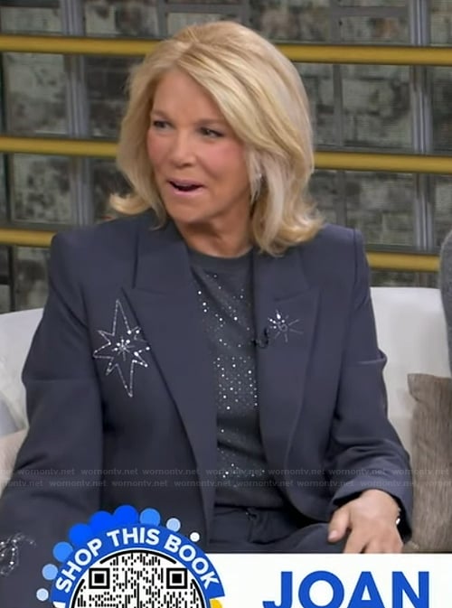 Joan Lunden's gray embellished blazer on Good Morning America
