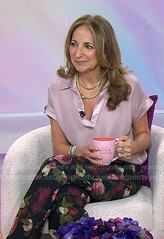 Joanne's black floral pants on Today