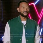 John Legend’s green varsity jacket and distressed jeans on The Voice