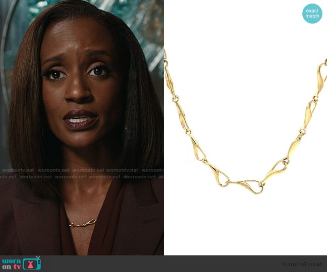 Johnson's Custom Jewelry Needles eye necklace worn by Olympia (Skye P. Marshall) on Matlock