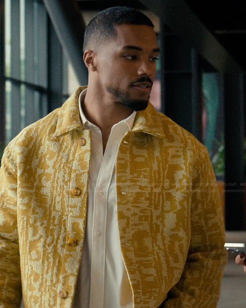 Jordan's yellow textured jacket on Imperfect Women