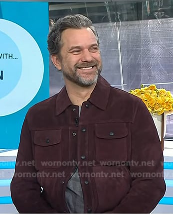 Joshua Jackson’s burgundy suede jacket on Today