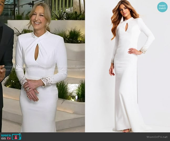 Lara’s white keyhole gown on GMA