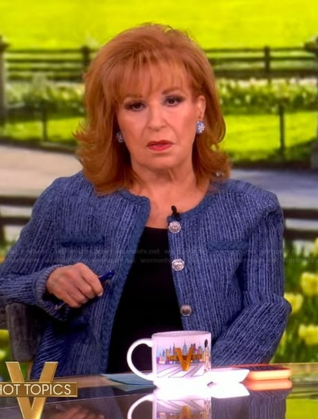 Joy's blue textured jacket on The View