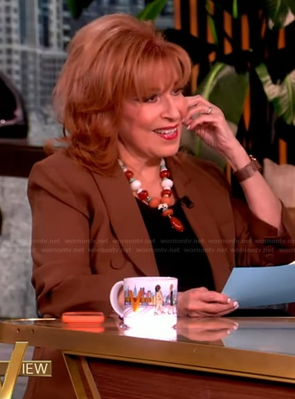 Joy’s brown double breasted blazer on The View