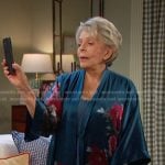 Julie’s teal floral silk robe on Days of our Lives