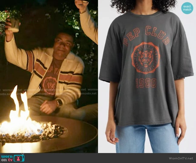 Junk Food Clothing  Pep Club 1998 Oversize Cotton Graphic T-Shirt worn by Harry Grant (Elijah M. Cooper) on 9-1-1