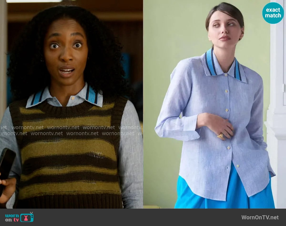 Jupe by Jackie Bluebell Shirt worn by Faith Mitchell (Iantha Richardson) on Will Trent