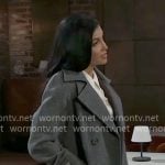 Justine’s grey coat on General Hospital