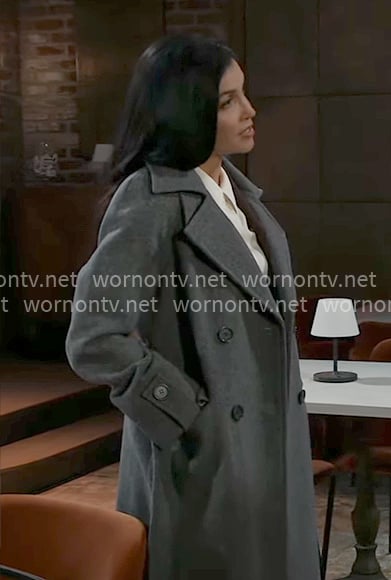 Justine’s grey coat on General Hospital