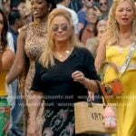 Kathy's black floral print skirt on The Real Housewives of Beverly Hills