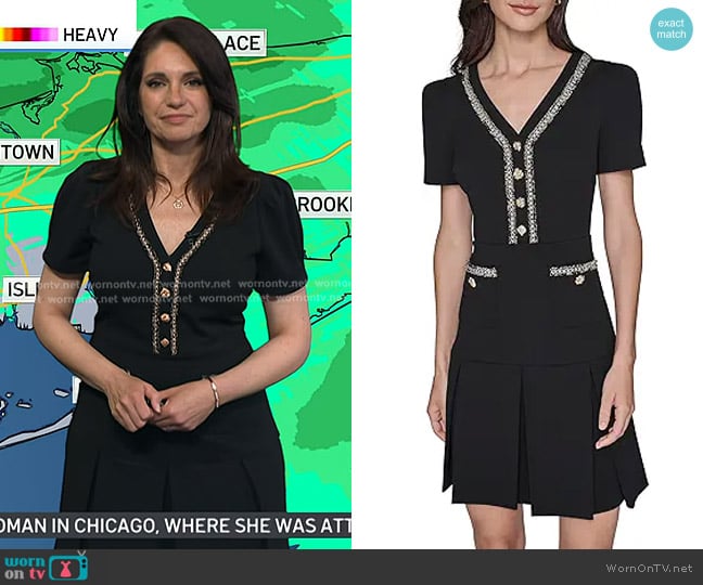 Karl Lagerfeld Short Sleeve Scuba Crepe A-line Dress worn by Maria Larosa on Today