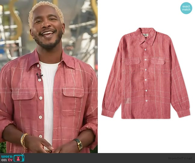 Kartik Research Kartik Research Zari Shirt worn by Scott Evans on Access Hollywood