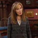 Kate's dark grey plaid and pants on Days of our Lives