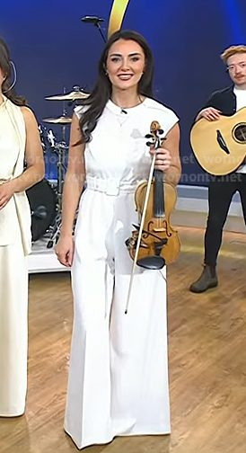 Kate Heneghan's white belted jumpsuit on Today