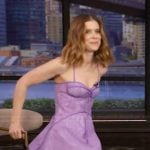Kate Mara’s lavender lace dress on Live with Kelly and Mark