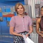 Kate's pink cardigan and geometric print skirt on NBC News Daily