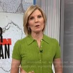 Kate's green pointelle short sleeve cardigan on NBC News Daily