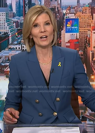Kate’s blue double breasted blazer on NBC News Daily