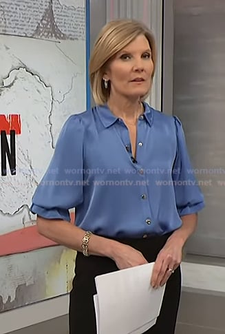 Kate's blue puff sleeve blouse on NBC News Daily