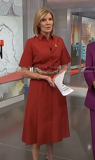 Kate’s red short sleeve shirtdress on NBC News Daily