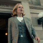 Kay’s plaid blazer and pants on Scarpetta