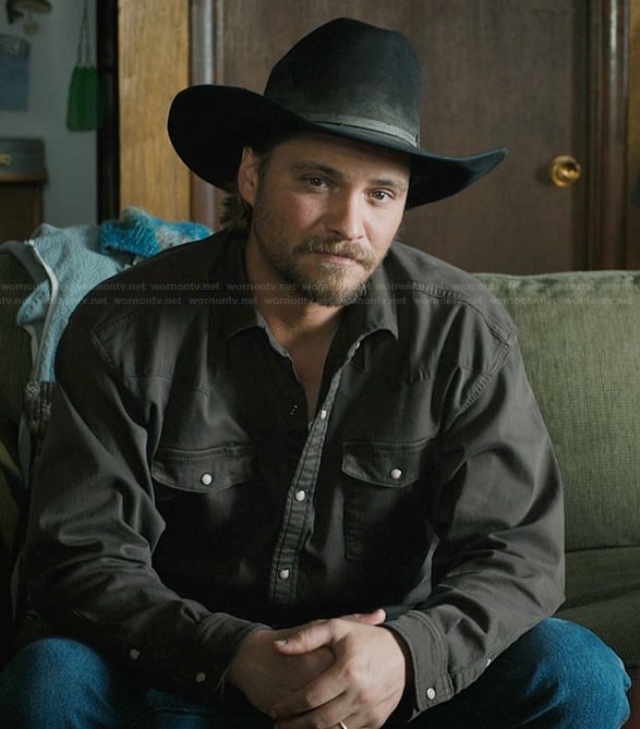 Kayce’s black denim western shirt on Marshals