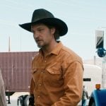 Kayce's orange denim shirt on Marshals