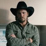 Kayce's green button down western shirt on Marshals