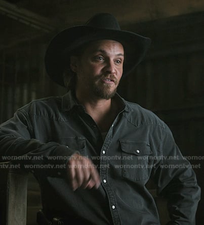 Kaylce’s black western denim shirt on Marshals