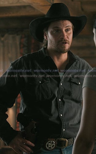 Kaylce's black western denim shirt on Marshals