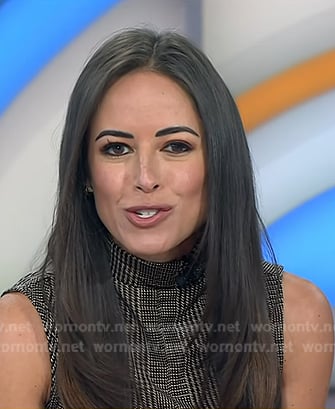 Kaylee’s brown plaid mock neck top on Today