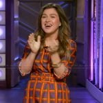 Kelly’s check print belted shirtdress on The Kelly Clarkson Show