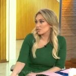 Kelly O'Grady's green peplum dress on CBS Mornings