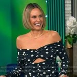 Keltie Knight's black polka dot off-shoulder top and pants on Tamron Hall Show