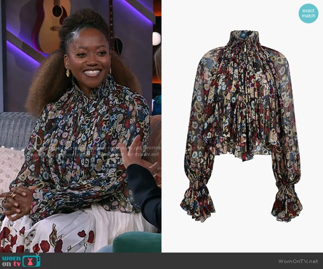 Khaite Durer Top worn by Erika Alexander on The Kelly Clarkson Show