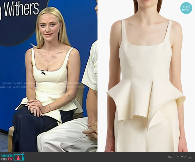 Khaite Loa Top in Natural worn by Maika Monroe on Today