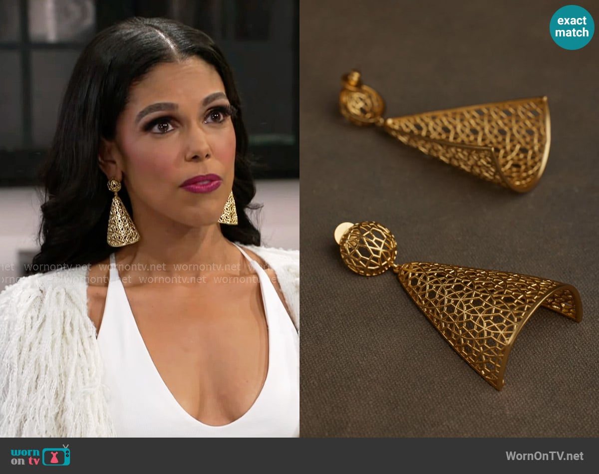 Khoi Dres Earrings worn by Dani Dupree (Karla Mosley) on Beyond the Gates