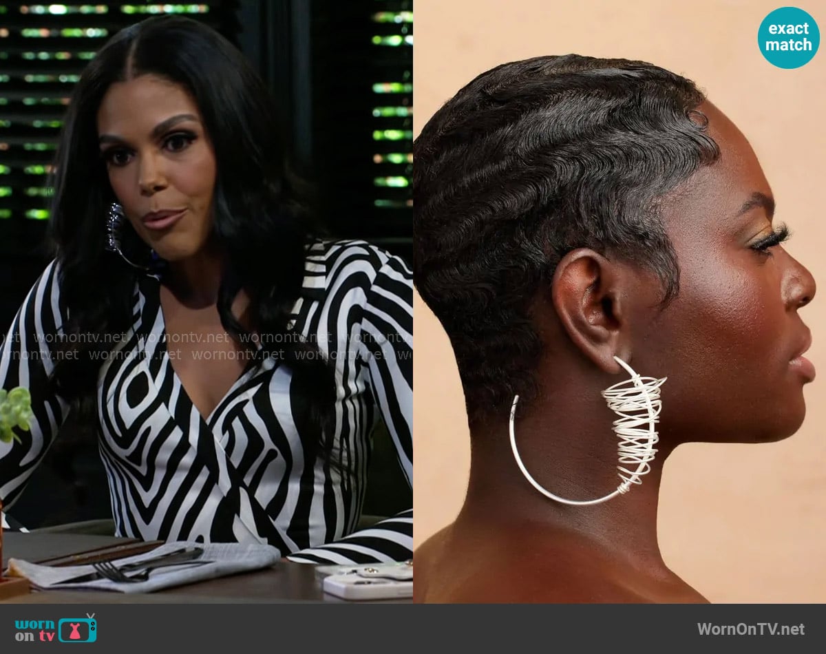 Khoi Enyo Earrings worn by Dani Dupree (Karla Mosley) on Beyond the Gates