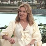 Kit’s yellow stripe bow detail top on Access Hollywood